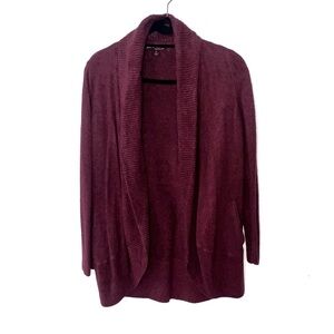 Barefoot Dreams CozyChic Circle Cardigan 423 Red Burgundy